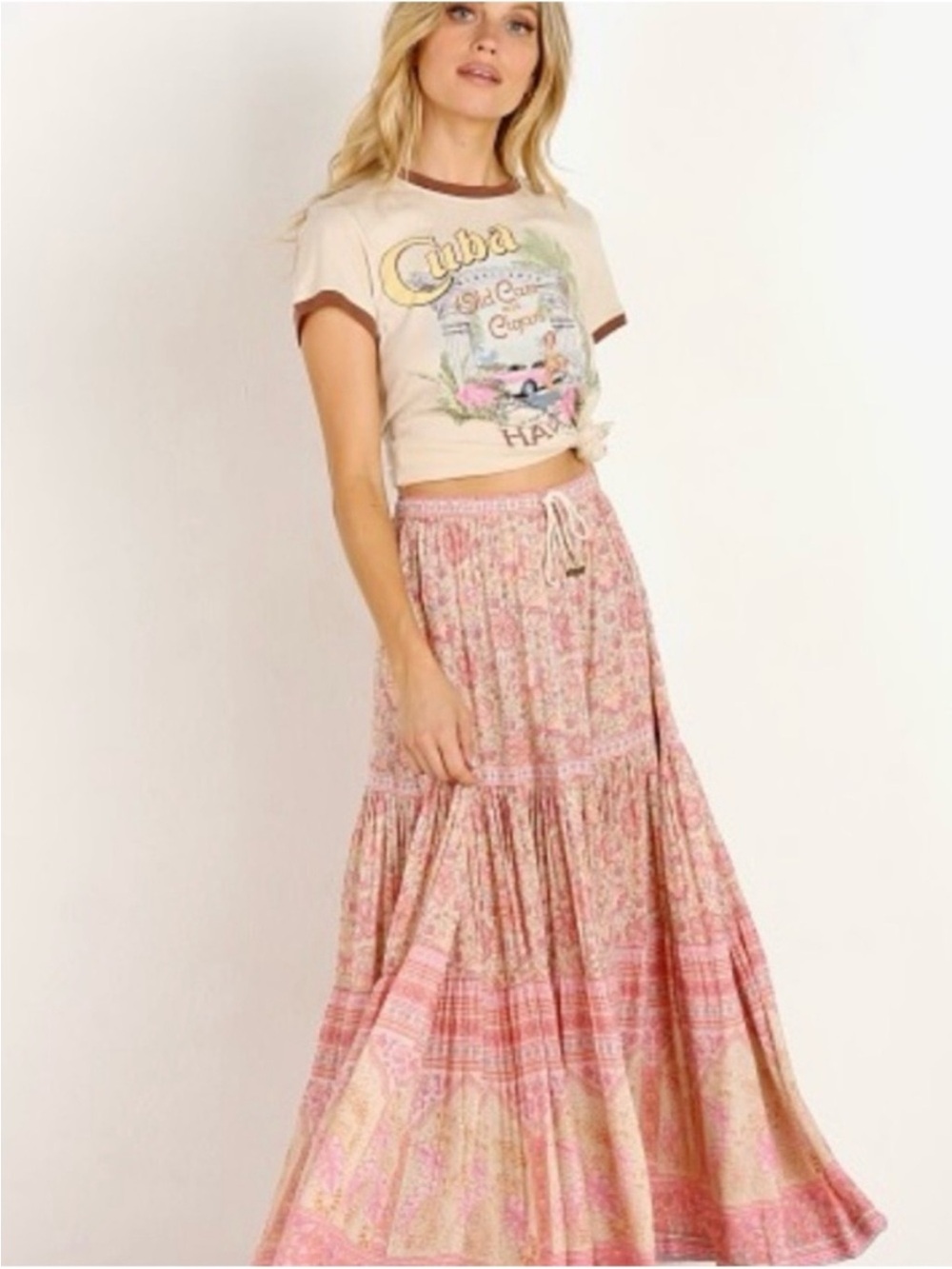 Spell and the Gypsy Collective Poinciana Maxi Skirt In Cotton Candy size XL NWT - Picture 4 of 13